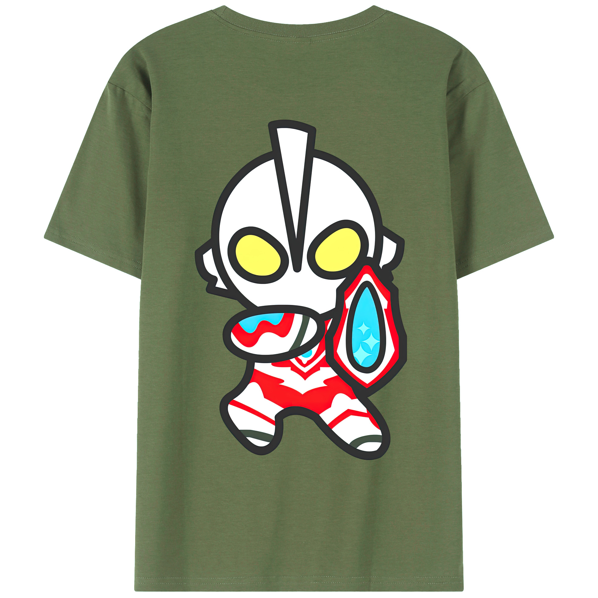 （画像用） ウルトラマン Ultraman 綿100％ メンズ半袖Tシャツ（バックプリント） 通気性